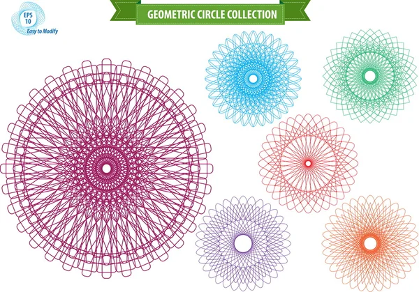 Изолированные спирограф или круглый орнамент или геометрические круги — стоковый вектор