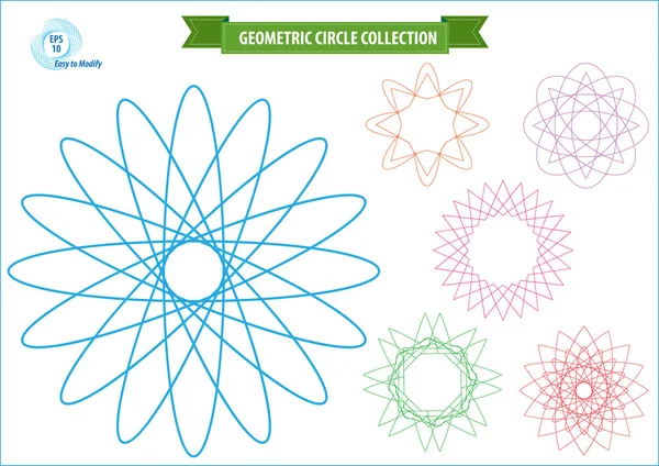 Spirograph nebo kulatá ozdoba nebo geometrickými kruhy, samostatný — Stockový vektor