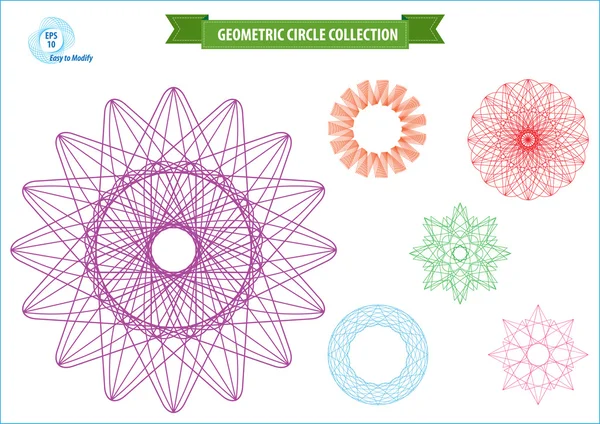 Изолированные спирограф или круглый орнамент или геометрические круги — стоковый вектор