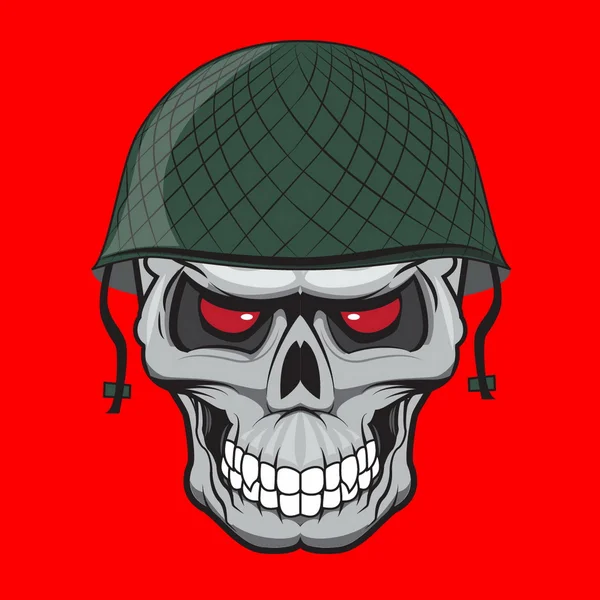 Skull soldier illustration isolated — Stock Vector