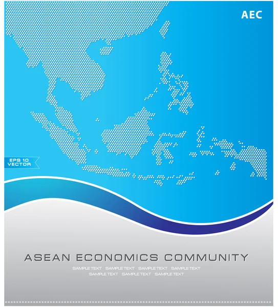 ASEAN harita stil illüstrasyon noktalı