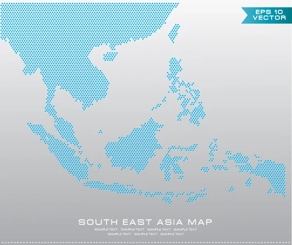 Χάρτης της ASEAN διάστικτη στυλ εικονογράφηση — Διανυσματικό Αρχείο