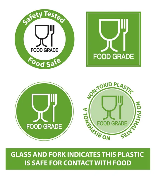 绿色食品级塑料符号 — 图库矢量图片