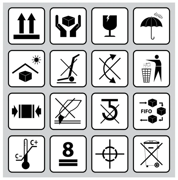 Set Of Packaging Symbols — Stock Illustration Set Of Packaging Symbols Stock Illustration