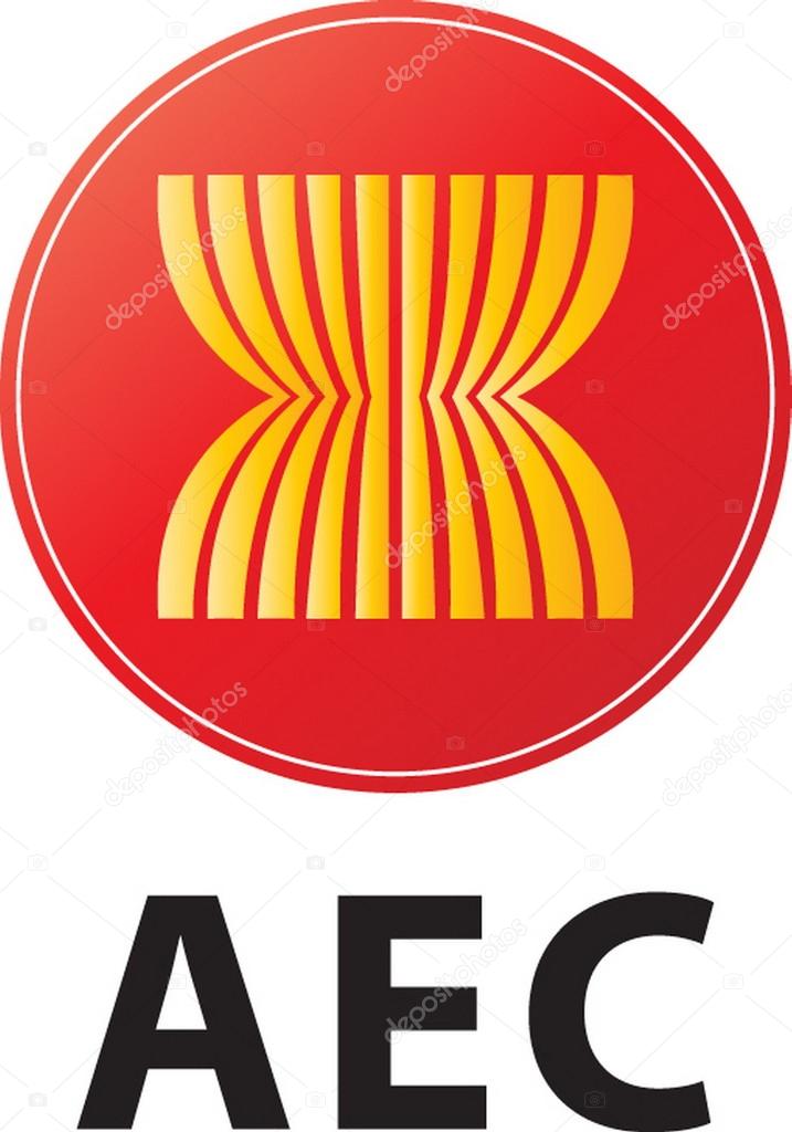AEC logo  illustration in yellow and red  - vector illustration  easy to modify