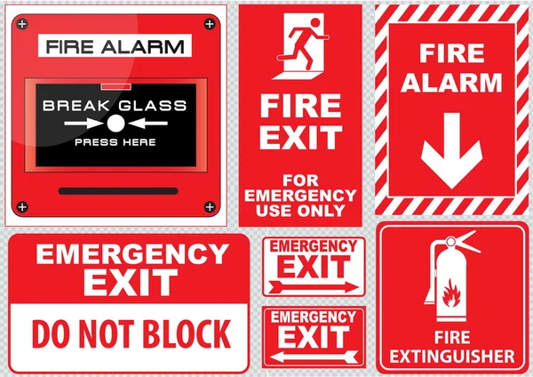 Set of Fire Alarm Stock Vector