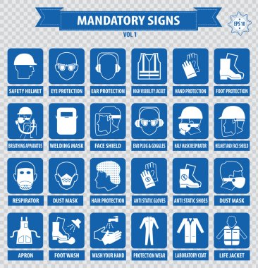 mandatory signs, construction  safety  icons
