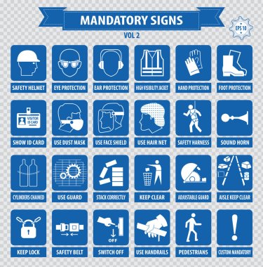 mandatory, construction safety  icons