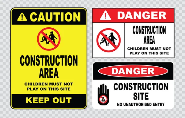 Site  or construction safety signs — Stock Vector