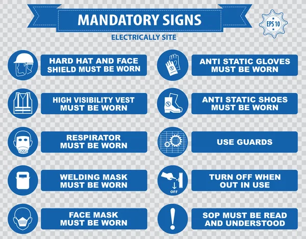 Signes électriquement obligatoires — Image vectorielle