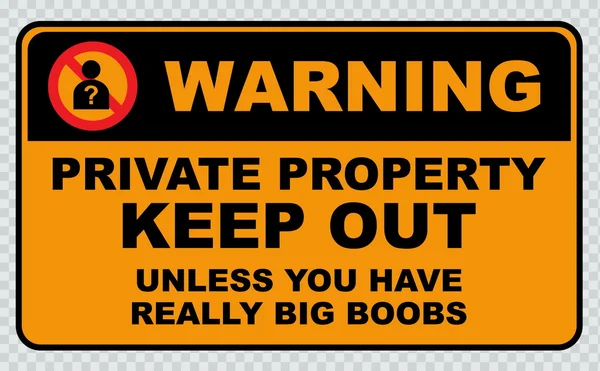 Private property warning sign — Stock Vector