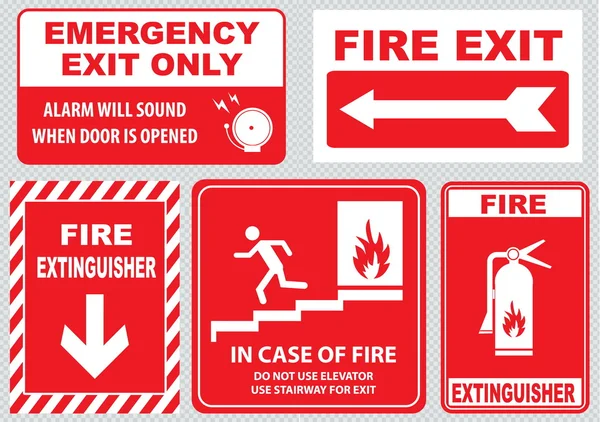 Fire warning signs set — Stock Vector