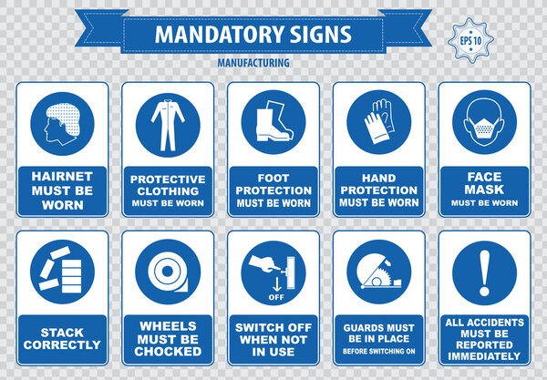 industrial safety icons set