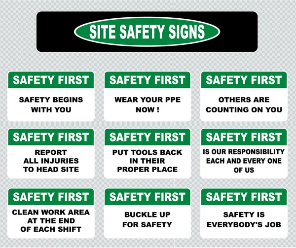 Set of safety  signs — Stock Vector