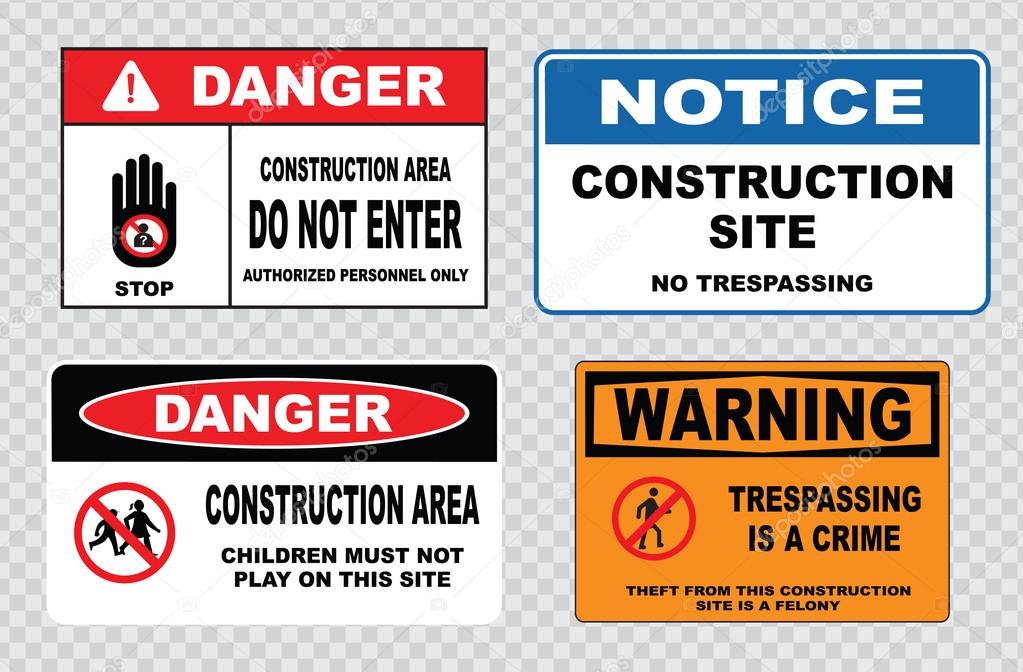 site  or construction safety signs