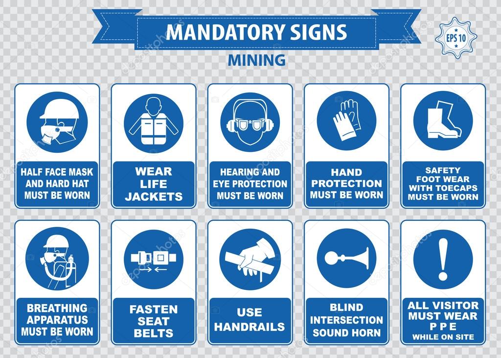 Mining safety icons collection