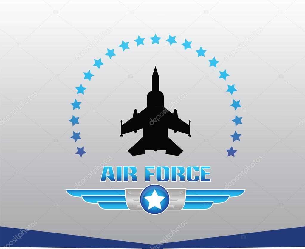 Air force illustration. logo, background.  usa symbols