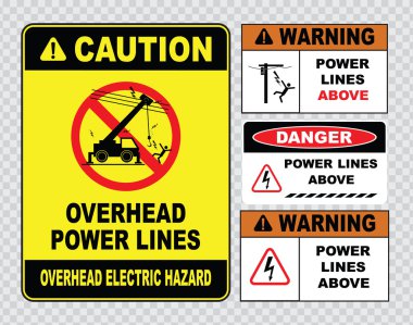 power lines danger signs clipart