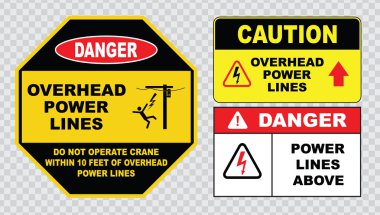 power lines danger signs clipart