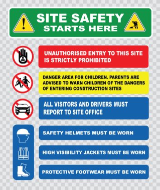 Sanayi, inşaat site emniyet işaretleri