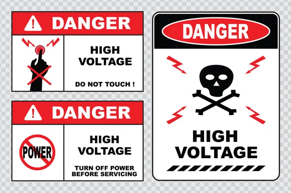 Electrical safety signs — Stock Vector