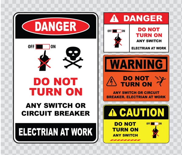 Panneaux de sécurité haute tension ou électriques — Image vectorielle