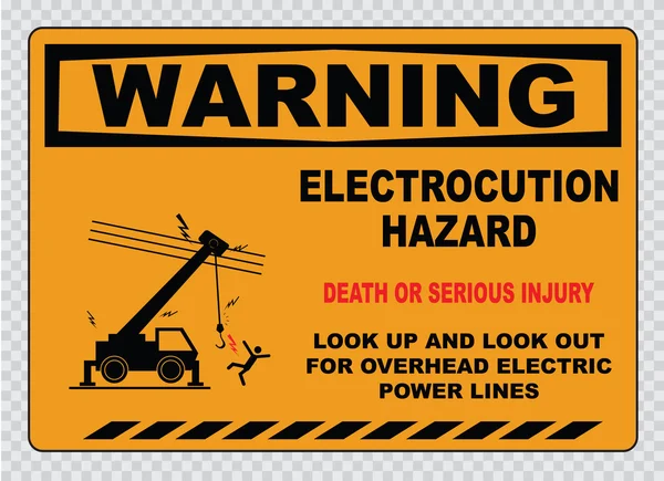 触电身亡的危险或电气安全标志 — 图库矢量图片