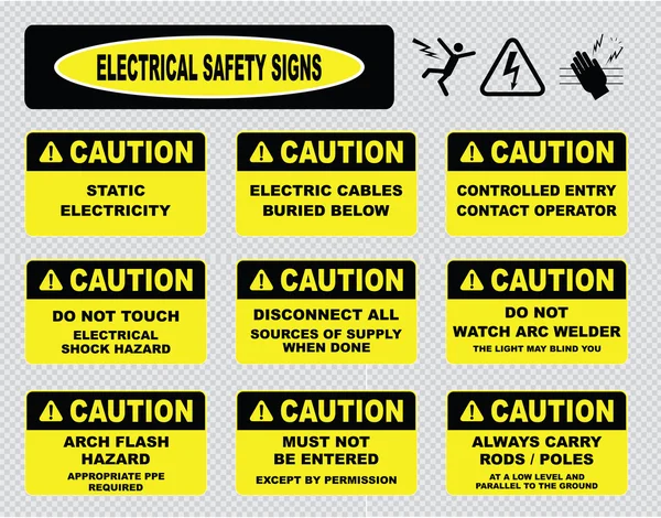 Signaux d'avertissement électriques — Image vectorielle