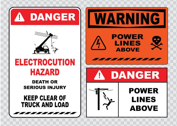 Электрические знаки безопасности — стоковый вектор