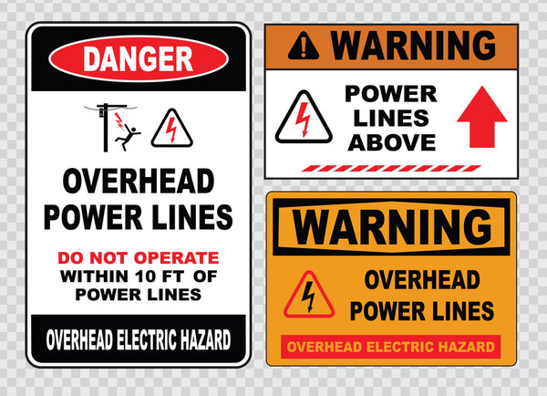 electrical safety signs set