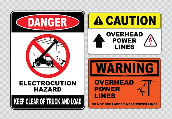 Набір електричних знаків безпеки — стоковий вектор