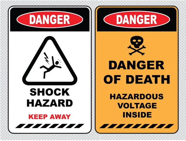 High voltage warning signs — Stock Vector