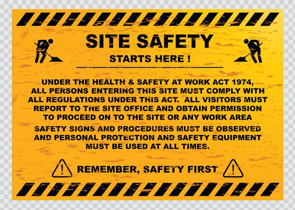 Site safety sign — Stock Vector