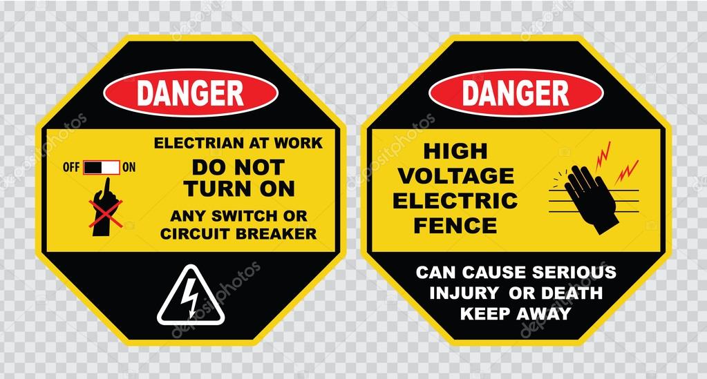 Main switch electricity Safety sign 