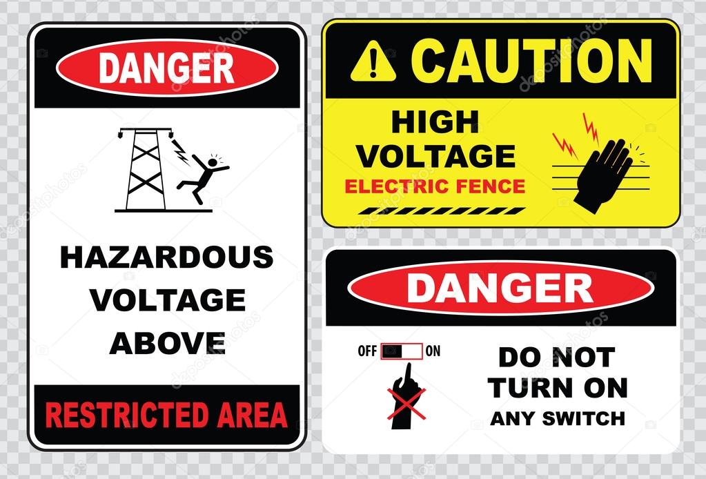 high voltage or electrical safety signs