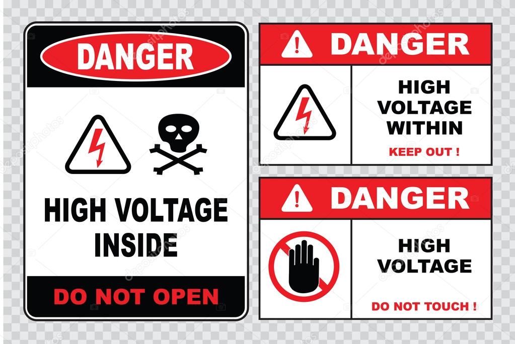 high voltage or electrical safety signs