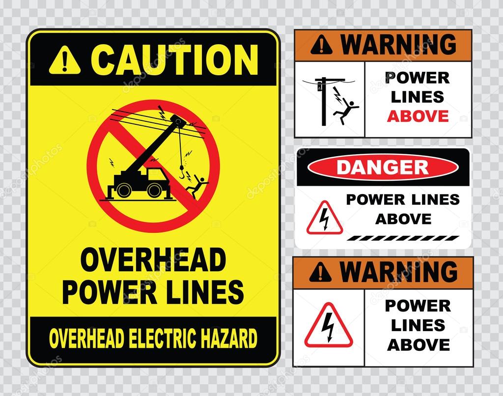 power lines danger signs