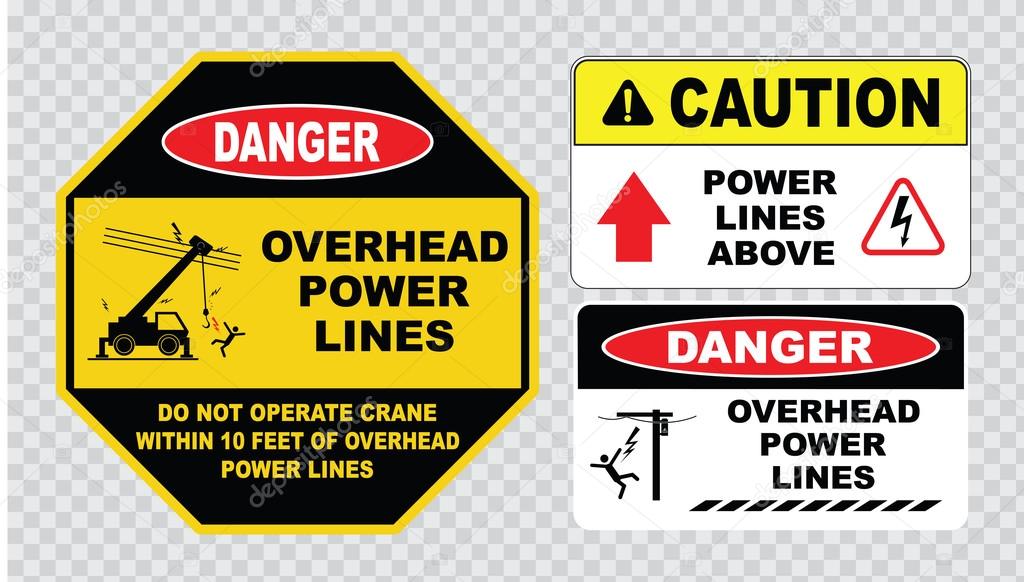 electrical safety signs set