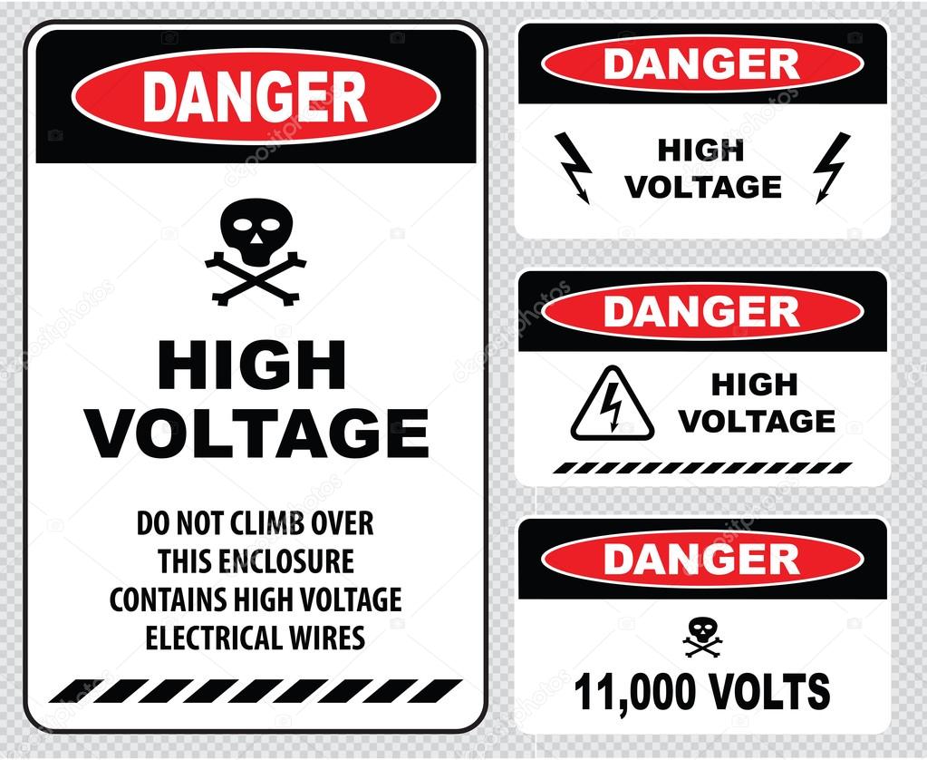 high voltage warning signs