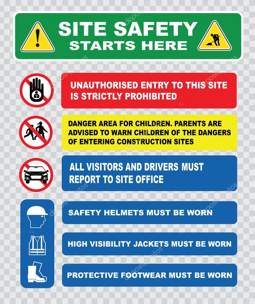 industrial, construction  site safety signs
