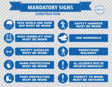Onstruction Site Mandatory Signs