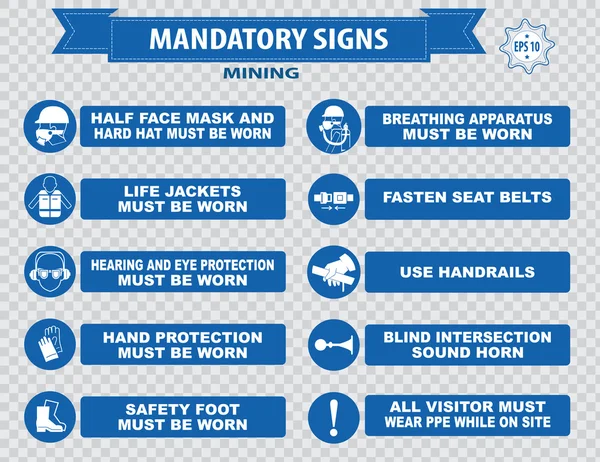 Mining mandatory signs — Stock Vector