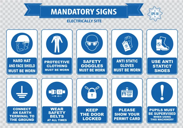 Electrically Mandatory Signs — Stock Vector