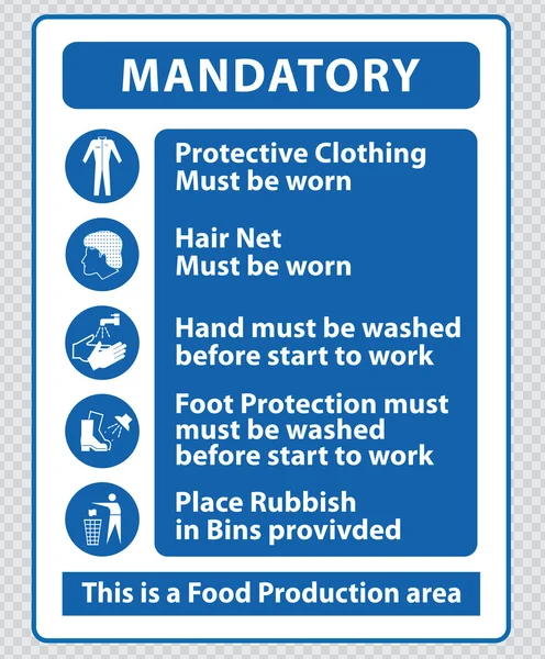 Food Production Mandatory Signs — Stock Photo, Image