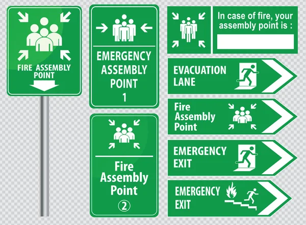 Conjunto de sinais de saída de emergência — Fotografia de Stock