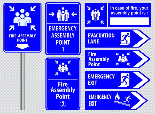 Set of emergency exit Signs — Stock Photo, Image