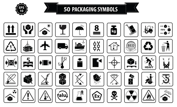 Set di simboli di imballaggio — Foto Stock