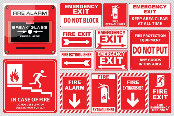 Set of Fire Alarm signs — Stock Vector
