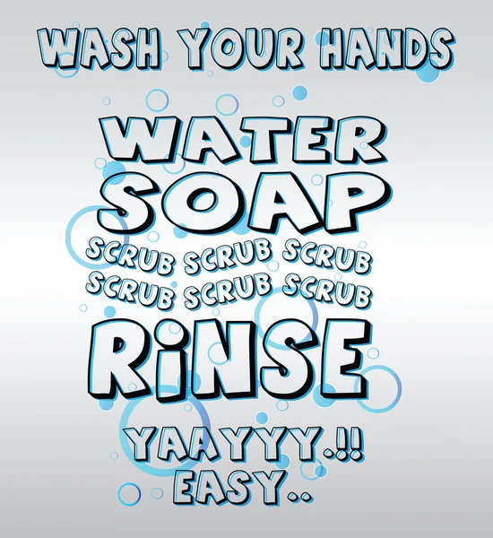 Wash Your Hands Sign — Stock Vector