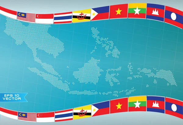 AEC ou ASEAN ou sudeste asiático design — Vetor de Stock